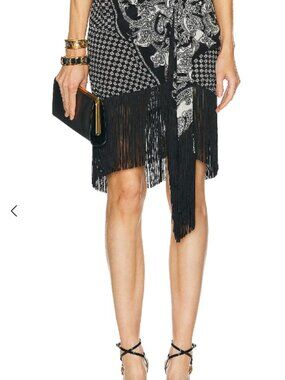 Balmain Fringed Scarf Skirt